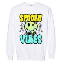 Spooky Vibes Smile Face Halloween Garment-Dyed Sweatshirt