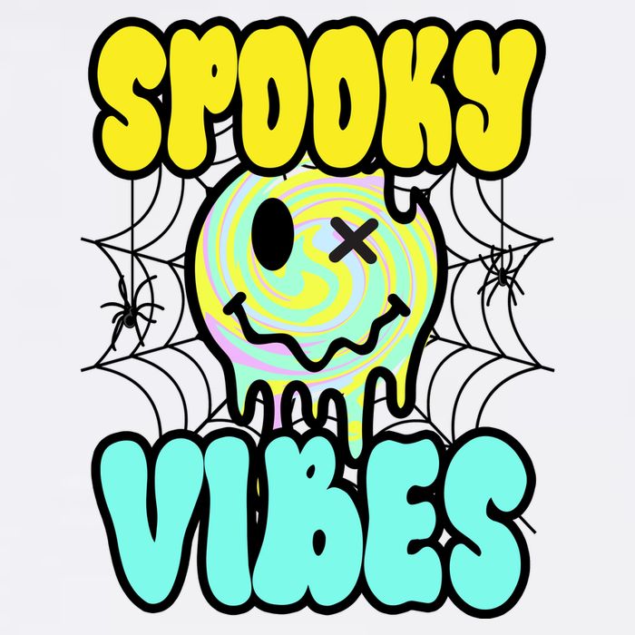 Spooky Vibes Smile Face Halloween Garment-Dyed Sweatshirt