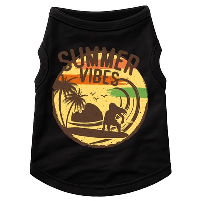 Surfing Vintage Summer Vibes Surfing Palm Beach Gift Doggie Tank