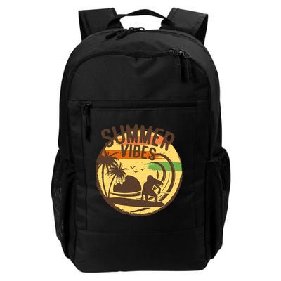 Surfing Vintage Summer Vibes Surfing Palm Beach Gift Backpack