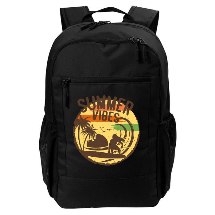 Surfing Vintage Summer Vibes Surfing Palm Beach Gift Backpack