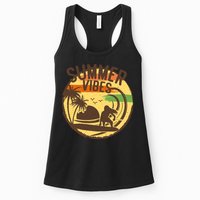 Surfing Vintage Summer Vibes Surfing Palm Beach Gift Womens Tank Top