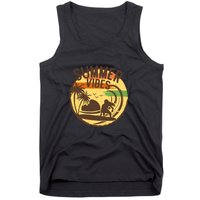 Surfing Vintage Summer Vibes Surfing Palm Beach Gift Tank Top