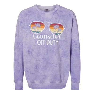 Summer Vacation School End Of Year Counselor Off Duty Colorblast Crewneck Sweatshirt