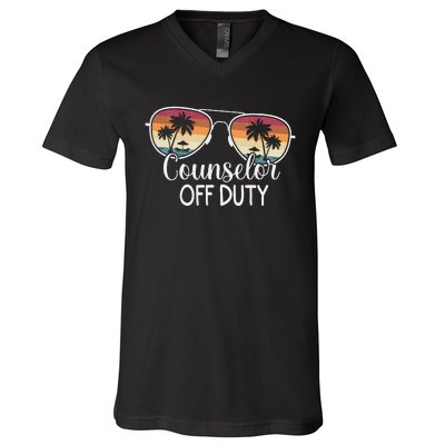 Summer Vacation School End Of Year Counselor Off Duty V-Neck T-Shirt