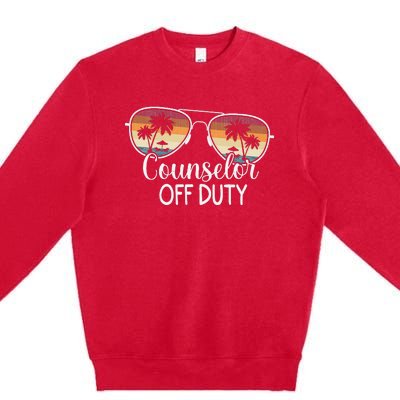 Summer Vacation School End Of Year Counselor Off Duty Premium Crewneck Sweatshirt