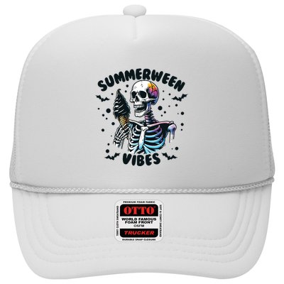 Summerween Vibes Skeleton Ice Cream Summer Vacation Funny Trucker Hat