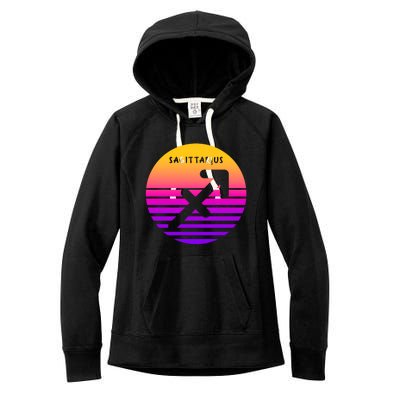 Sagittarius Vintage Sunset / Retro Sagittarius Horoscope Cool Gift Women's Fleece Hoodie