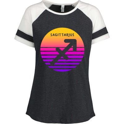 Sagittarius Vintage Sunset / Retro Sagittarius Horoscope Cool Gift Enza Ladies Jersey Colorblock Tee