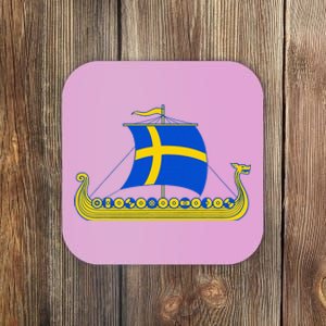 Swedish Viking Ship Sverige Sweden Flag Boat Viking Coaster