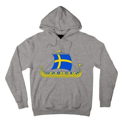 Swedish Viking Ship Sverige Sweden Flag Boat Viking Tall Hoodie