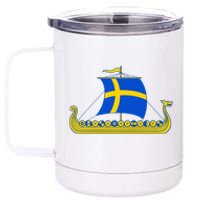 Swedish Viking Ship Sverige Sweden Flag Boat Viking 12 oz Stainless Steel Tumbler Cup