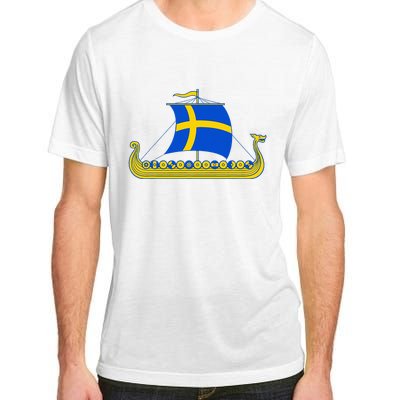 Swedish Viking Ship Sverige Sweden Flag Boat Viking Adult ChromaSoft Performance T-Shirt