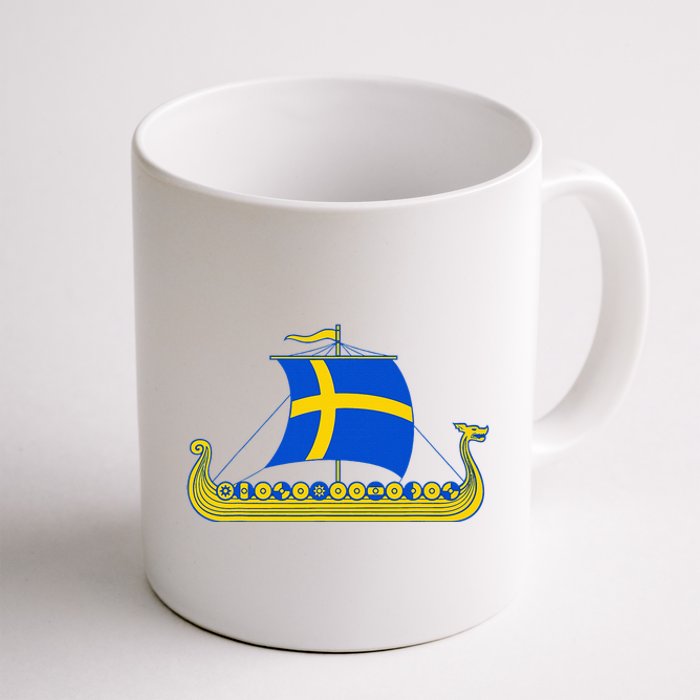 Swedish Viking Ship Sverige Sweden Flag Boat Viking Coffee Mug