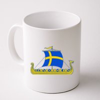 Swedish Viking Ship Sverige Sweden Flag Boat Viking Coffee Mug