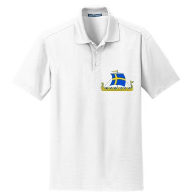 Swedish Viking Ship Sverige Sweden Flag Boat Viking Dry Zone Grid Polo