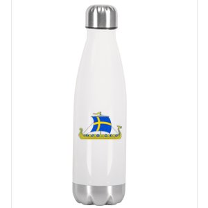 Swedish Viking Ship Sverige Sweden Flag Boat Viking Stainless Steel Insulated Water Bottle