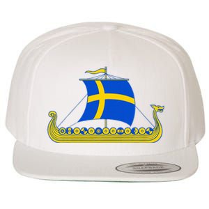 Swedish Viking Ship Sverige Sweden Flag Boat Viking Wool Snapback Cap