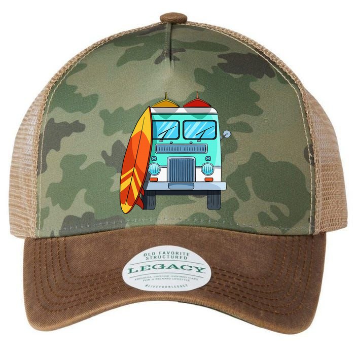 Surf Van Surfboard Palm Trees Surfing Surfer Waves Summer Legacy Tie Dye Trucker Hat