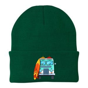 Surf Van Surfboard Palm Trees Surfing Surfer Waves Summer Knit Cap Winter Beanie