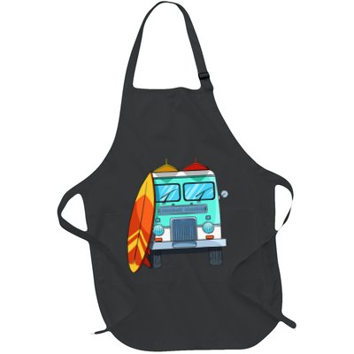 Surf Van Surfboard Palm Trees Surfing Surfer Waves Summer Apron