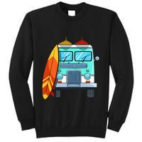 Surf Van Surfboard Palm Trees Surfing Surfer Waves Summer Sweatshirt