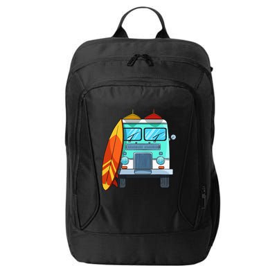 Surf Van Surfboard Palm Trees Surfing Surfer Waves Summer City Backpack