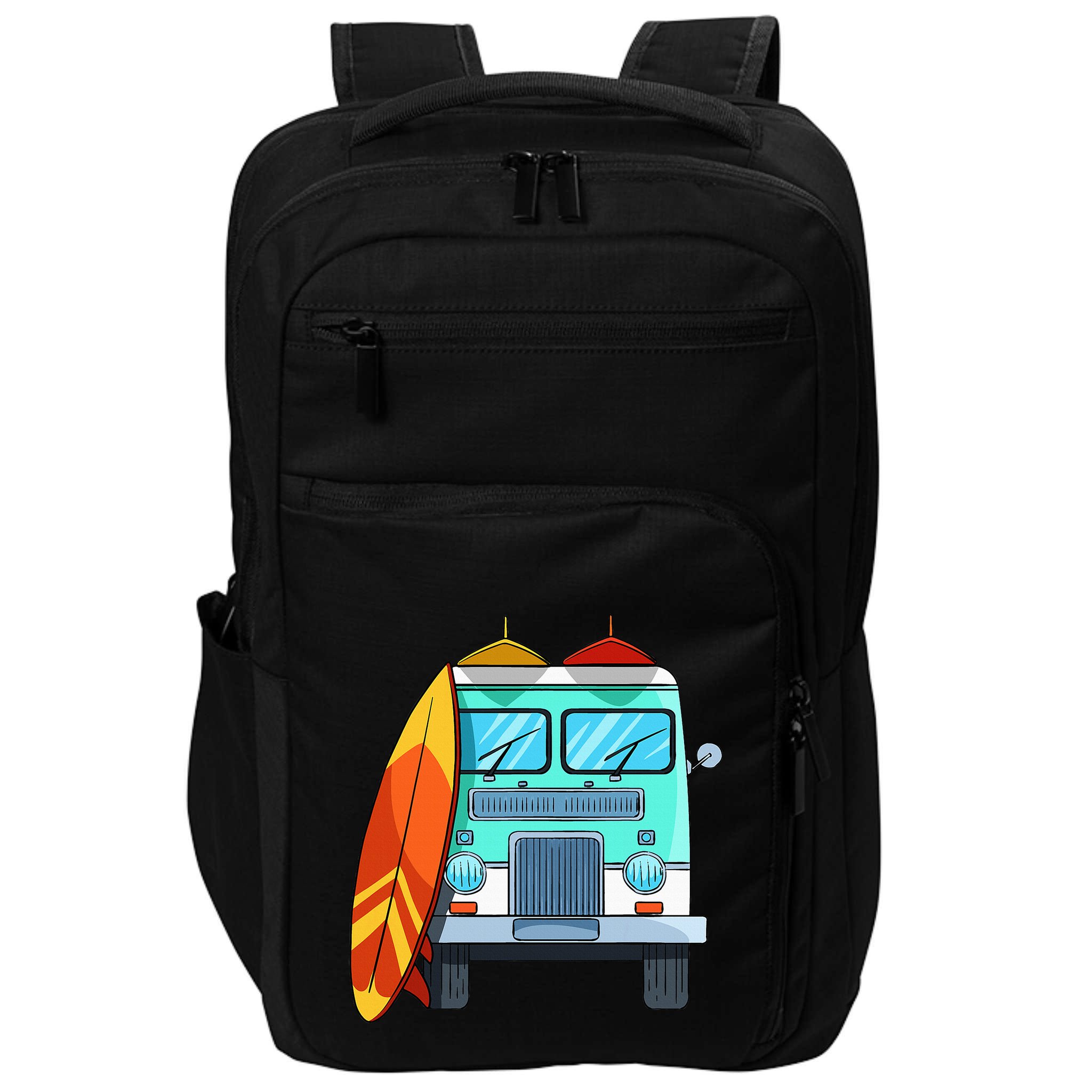 Surf Van Surfboard Palm Trees Surfing Surfer Waves Summer Impact Tech Backpack