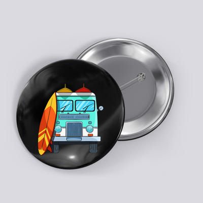 Surf Van Surfboard Palm Trees Surfing Surfer Waves Summer Button