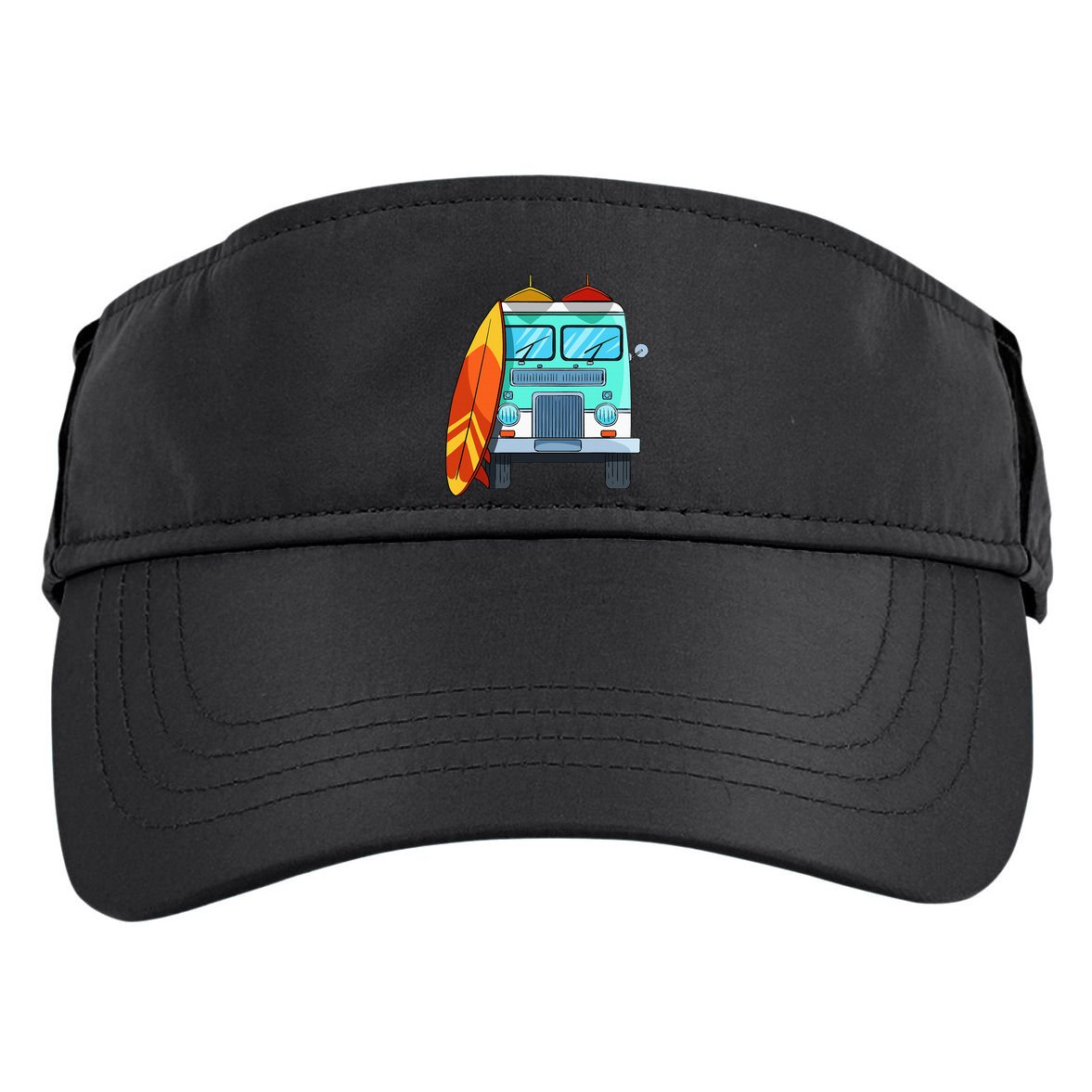 Surf Van Surfboard Palm Trees Surfing Surfer Waves Summer Adult Drive Performance Visor