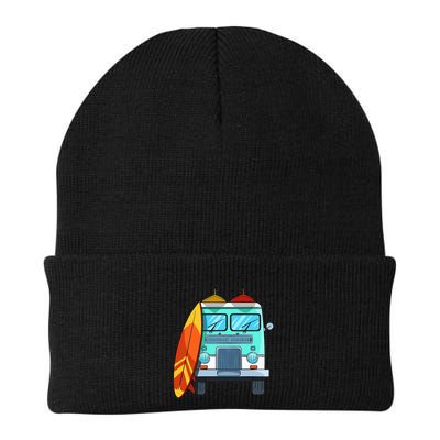 Surf Van Surfboard Palm Trees Surfing Surfer Waves Summer Beanie