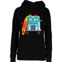 Surf Van Surfboard Palm Trees Surfing Surfer Waves Summer Womens Funnel Neck Pullover Hood