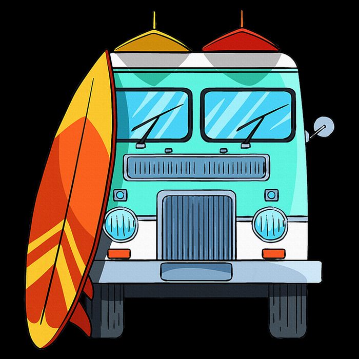 Surf Van Surfboard Palm Trees Surfing Surfer Waves Summer 16 in Basic Backpack