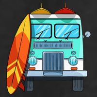 Surf Van Surfboard Palm Trees Surfing Surfer Waves Summer Tumbler