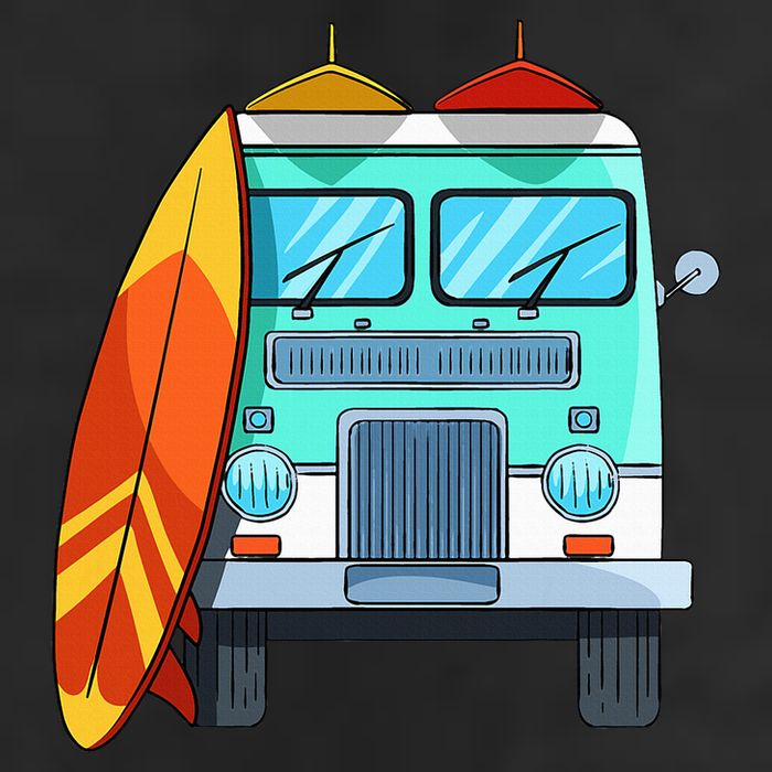 Surf Van Surfboard Palm Trees Surfing Surfer Waves Summer Tumbler