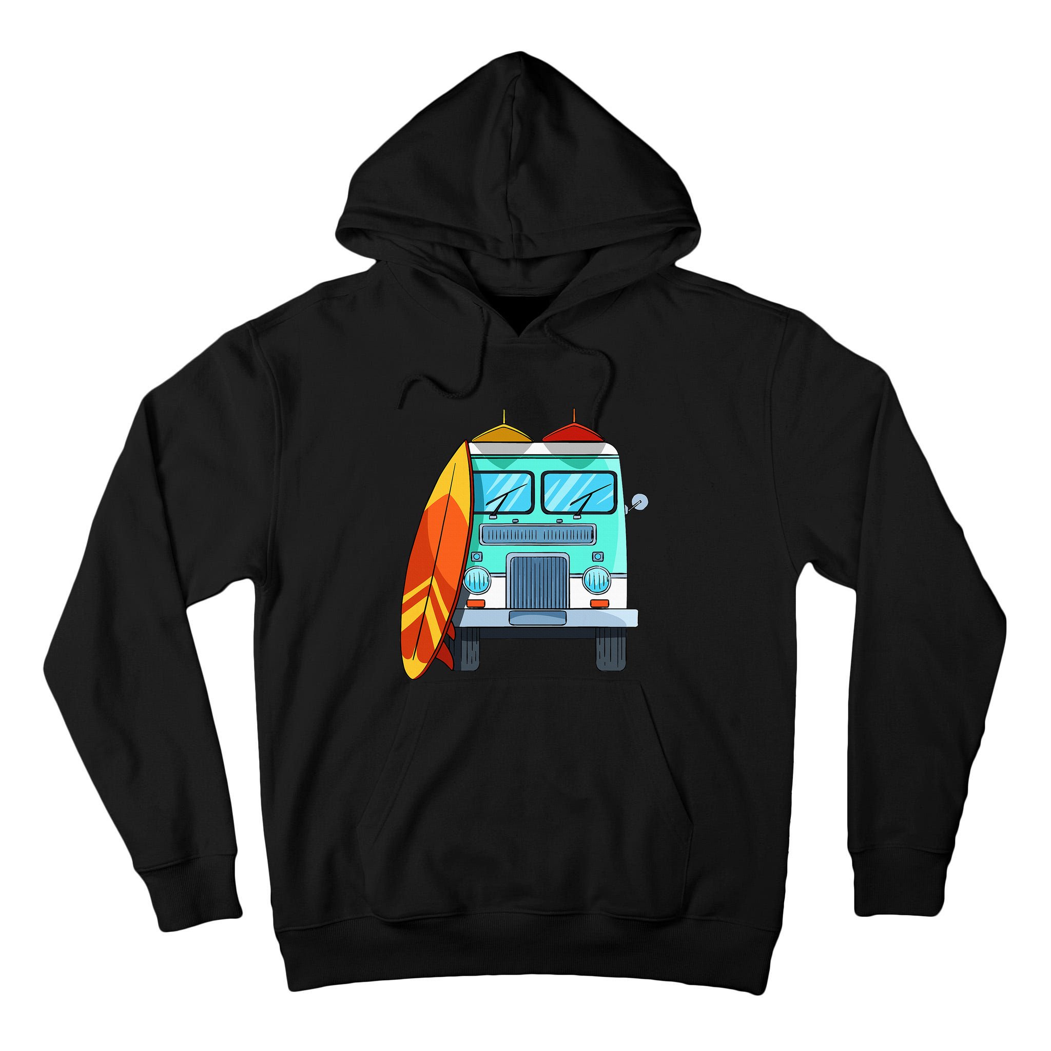 Surf Van Surfboard Palm Trees Surfing Surfer Waves Summer Tall Hoodie