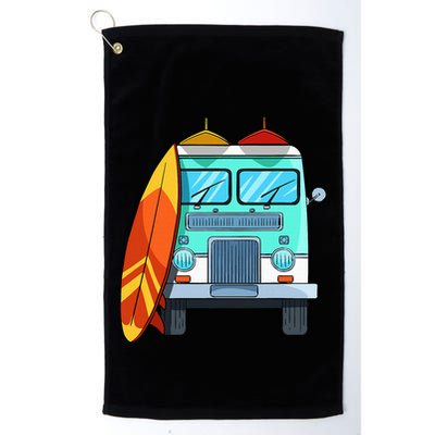 Surf Van Surfboard Palm Trees Surfing Surfer Waves Summer Golf Towel