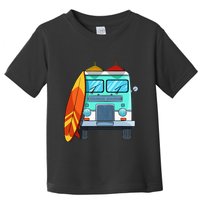 Surf Van Surfboard Palm Trees Surfing Surfer Waves Summer Toddler T-Shirt