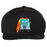 Surf Van Surfboard Palm Trees Surfing Surfer Waves Summer Wool Snapback Cap