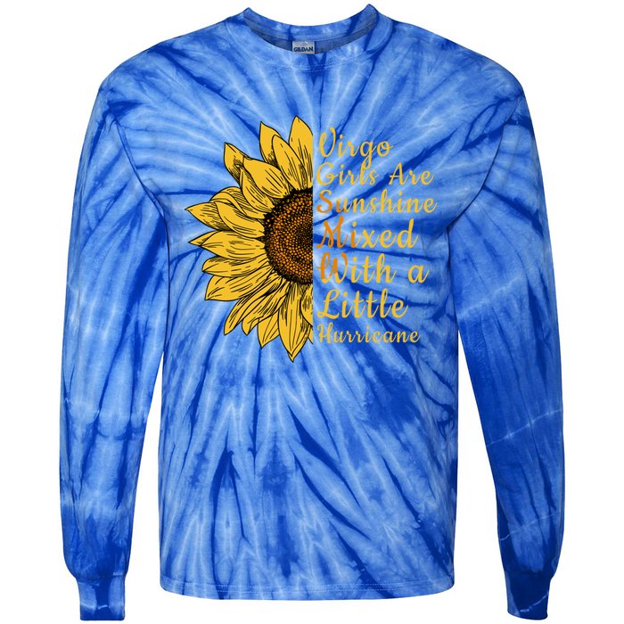 Sunflower Virgo September August Birthday Queen Gift Tie-Dye Long Sleeve Shirt