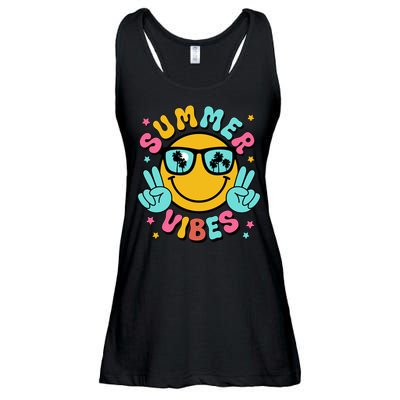 Summer Vibes Tropical Sunset Beach Vacation Ladies Essential Flowy Tank