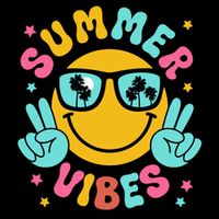 Summer Vibes Tropical Sunset Beach Vacation Flat Bill Trucker Hat