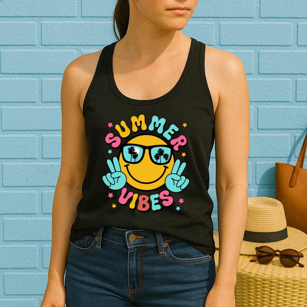 Summer Vibes Tropical Sunset Beach Vacation Womens Tank Top