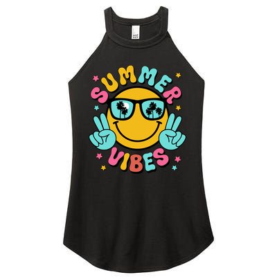 Summer Vibes Tropical Sunset Beach Vacation Women's Perfect Tri Rocker Tank