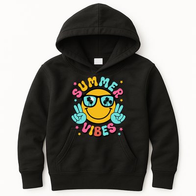 Summer Vibes Tropical Sunset Beach Vacation Kids Hoodie