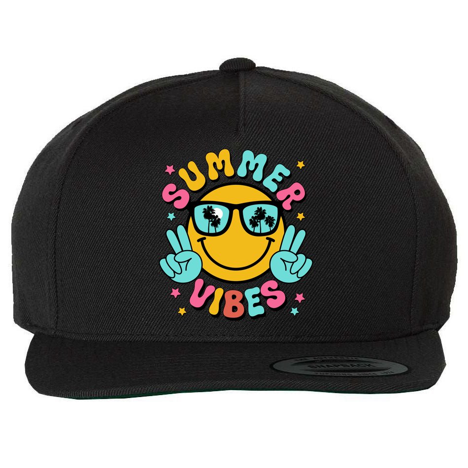 Summer Vibes Tropical Sunset Beach Vacation Wool Snapback Cap