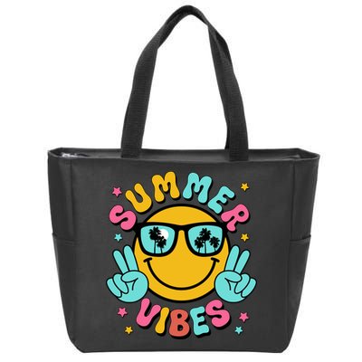Summer Vibes Tropical Sunset Beach Vacation Zip Tote Bag