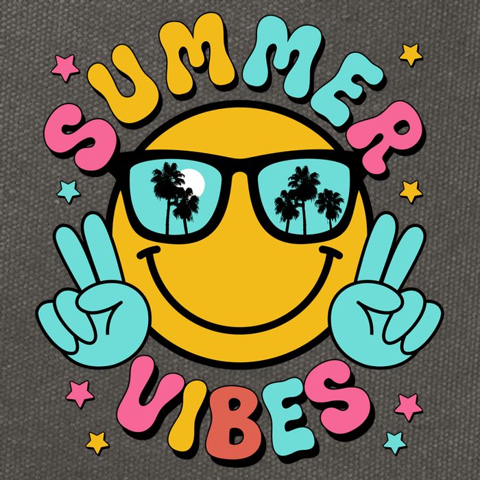 Summer Vibes Tropical Sunset Beach Vacation Cotton Canvas Backpack