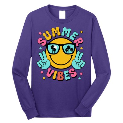 Summer Vibes Tropical Sunset Beach Vacation Long Sleeve Shirt