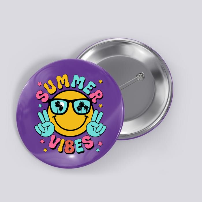 Summer Vibes Tropical Sunset Beach Vacation Button